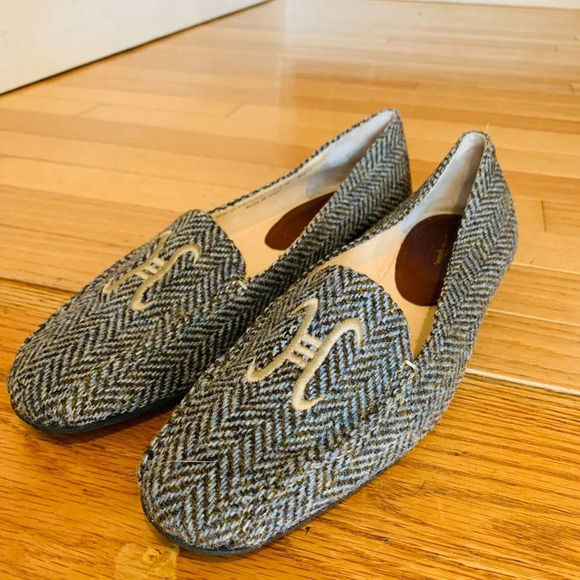 Cole Haan Collection Womens Tweed Loafer Size 9 Blue Brown Made in Italy - Picture 1 of 15